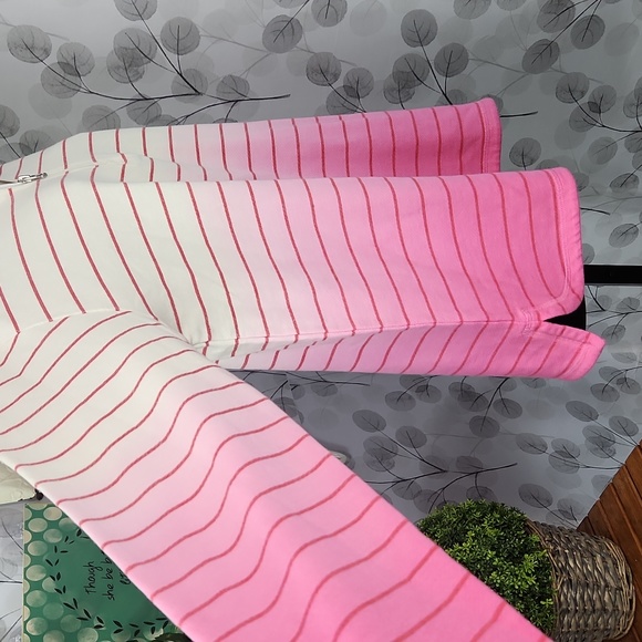 T by Talbots Pink Ombré Striped Quarter-Zip Sweatshirt - Picture 4 of 9